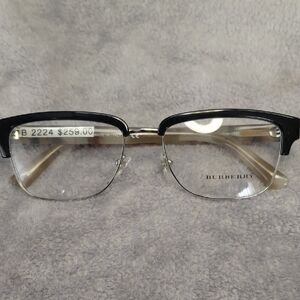 Burberry Black and Silver Men's Glasses